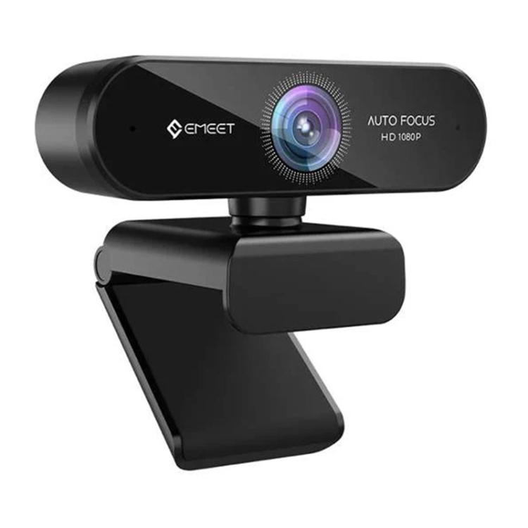 EMEET Nova pod kątem z prawej, napis Auto Focus HD 1080P