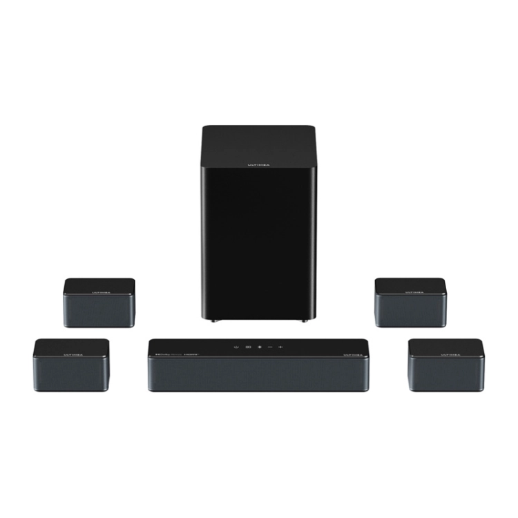 Zestaw Ultimea Poseidon D80 Boom od przodu, subwoofer za soundbarem