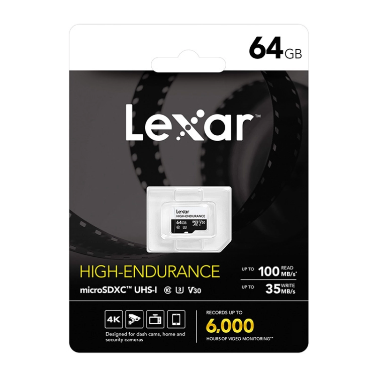 Opakowanie karty Lexar High-Endurance 64 GB microSDXC UHS-I
