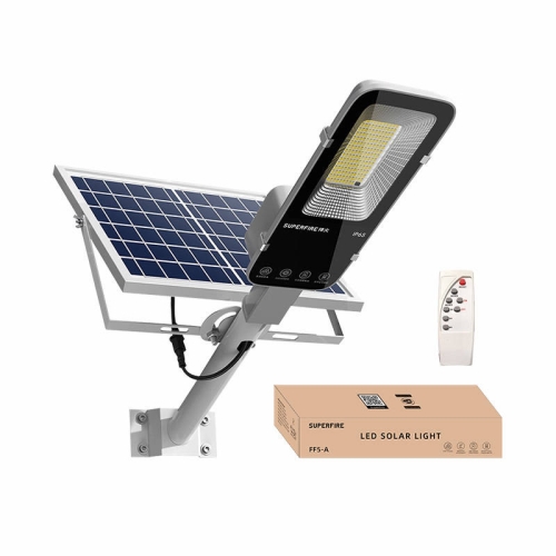 Lampa solarna Superfire FF5-A z panelem, pilotem i opakowaniem