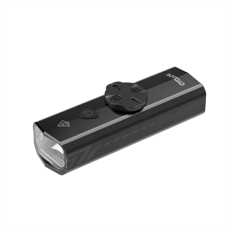 Przednia lampka rowerowa CYCLAMI BR-1000T z podstawą Garmin na obudowie