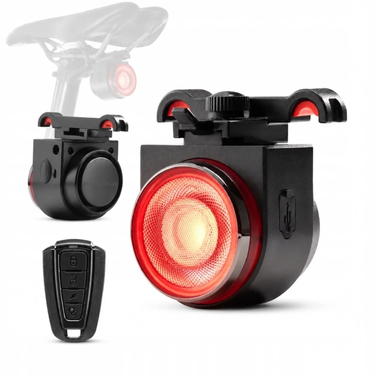 Tylna lampka rowerowa z alarmem CYCLAMI A8 PRO z pilotem