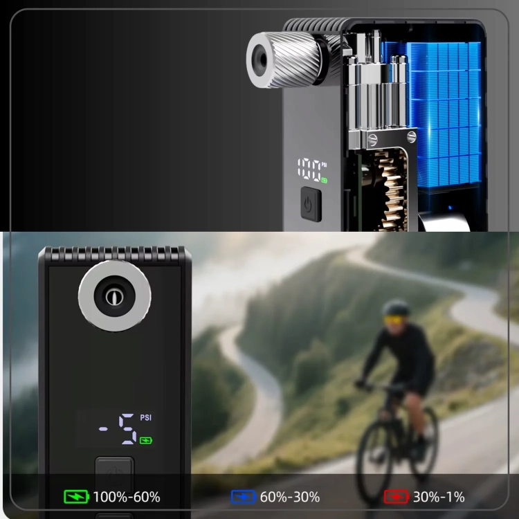 Wskaźnik baterii pompki CYCLAMI AM6 PRO w trzech kolorach