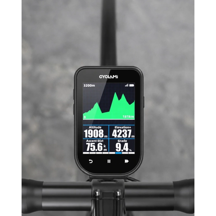 Licznik rowerowy na uchwycie CYCLAMI S8 przed kierownicą