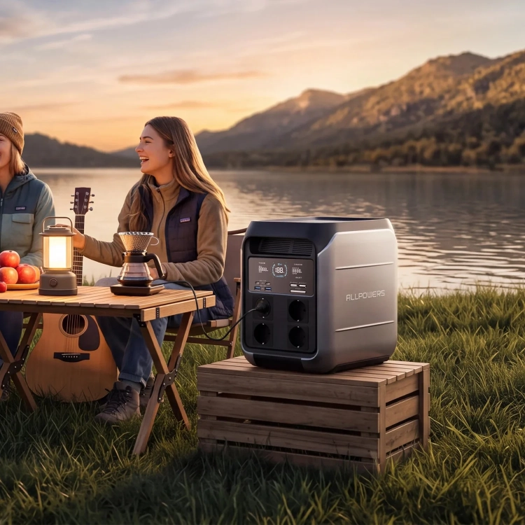 ALLPOWERS VOLIX P1800 na biwaku nad jeziorem