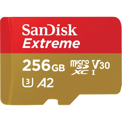 Karta pamięci SanDisk Extreme microSDXC 256 GB V30 A2 od przodu