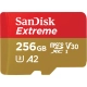 Karta pamięci SanDisk Extreme microSDXC 256 GB V30 A2 od przodu