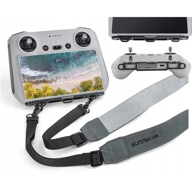 Aluminiowy uchwyt ze smyczą Sunnylife założony na kontroler DJI RC 2