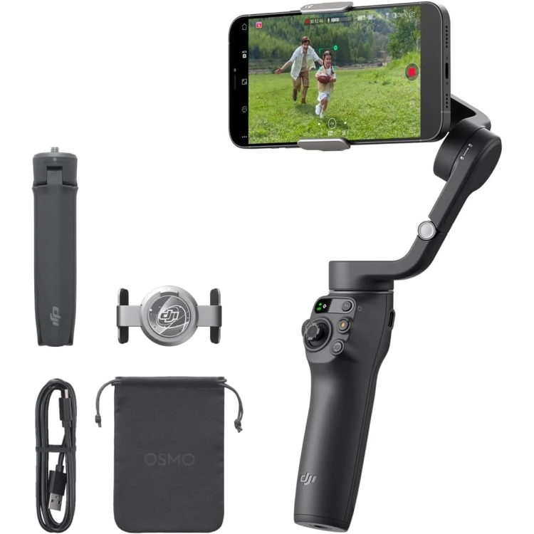 DJI Osmo Mobile 6 z telefonem, statyw, uchwyt magnetyczny, etui i kabel