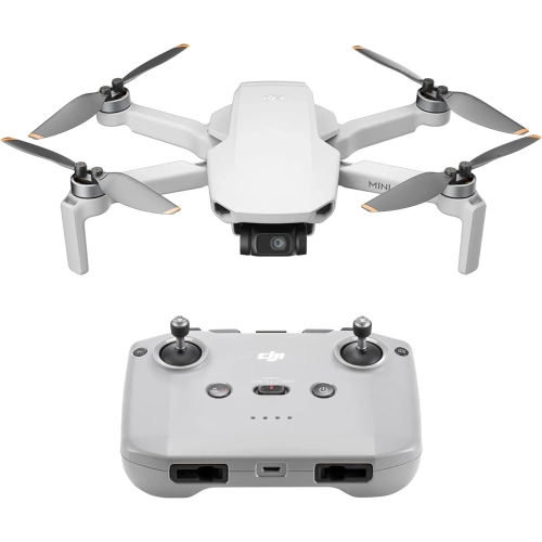 Dron DJI Mini 4K z rozłożonymi ramionami i kontrolerem DJI RC-N1C
