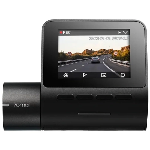 Wideorejestrator 70mai Dash Cam A200 z ekranem pokazującym nagranie z drogi