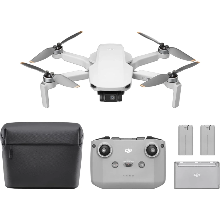 Dron DJI Mini 4K Fly More Combo z kontrolerem, torbą, hubem ładującym i akumulatorami
