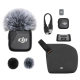 Nadajnik DJI Mic Mini w kolorze czarnym z osłonami przeciwwietrznymi, kablem i etui