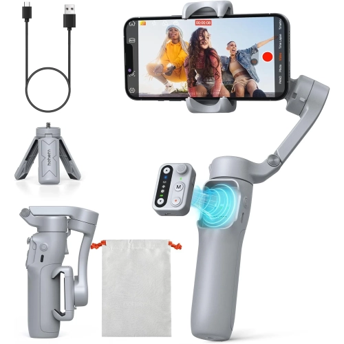 Gimbal Hohem iSteady X3 SE szary z telefonem, statywem i akcesoriami z zestawu