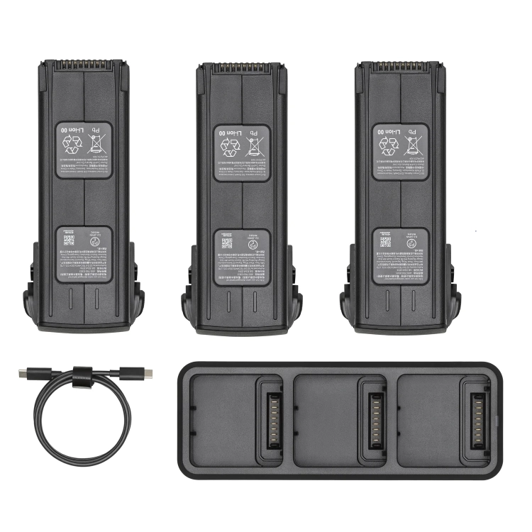 Zestaw Battery Kit DJI Mavic 3 Enterprise: trzy akumulatory, hub ładujący i kabel