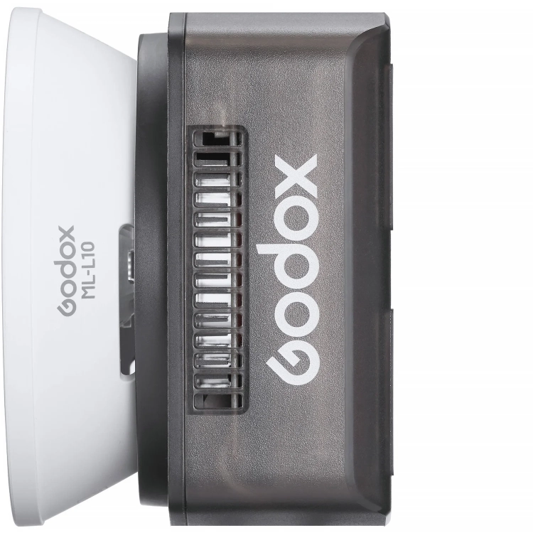 Lampa LED Godox ML40Bi z boku z logo Godox i otworami wentylacyjnymi