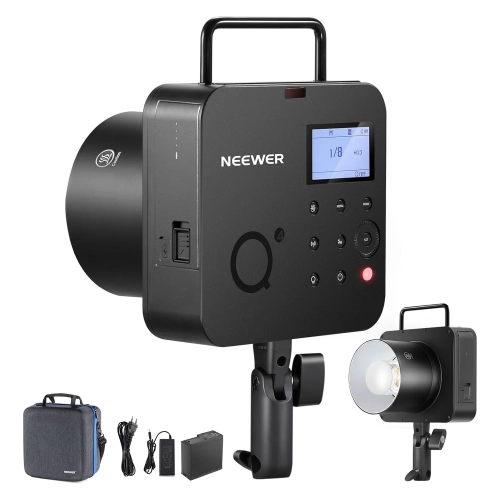 Lampa plenerowa NEEWER Q4 z czaszą, akumulatorem, zasilaczem i walizką