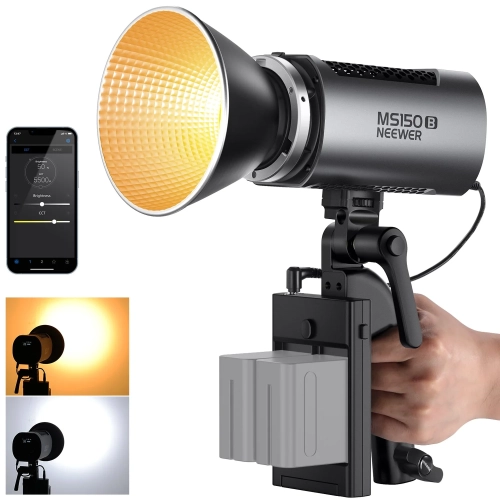 Lampa LED NEEWER MS150B z reflektorem, rączką i aplikacją w telefonie