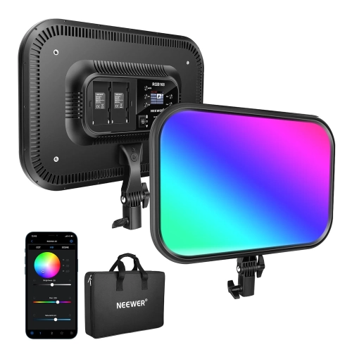 Panel LED NEEWER RGB168 przód i tył, z torbą i aplikacją w telefonie