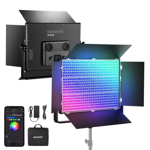 Panel LED NEEWER AP150C RGB z wrotami, przód i tył, z zasilaczem i torbą