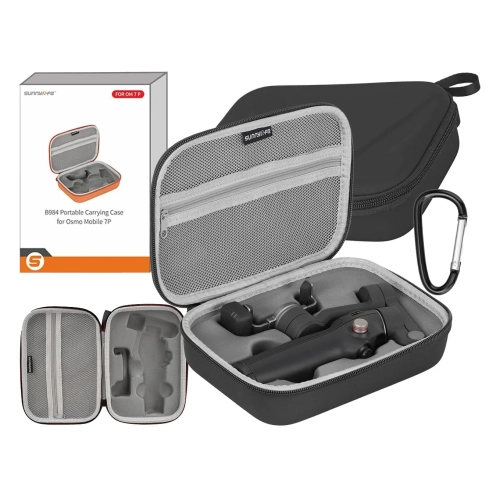 Torba Sunnylife na gimbal DJI Osmo Mobile 7P, otwarta z gimbalem w środku
