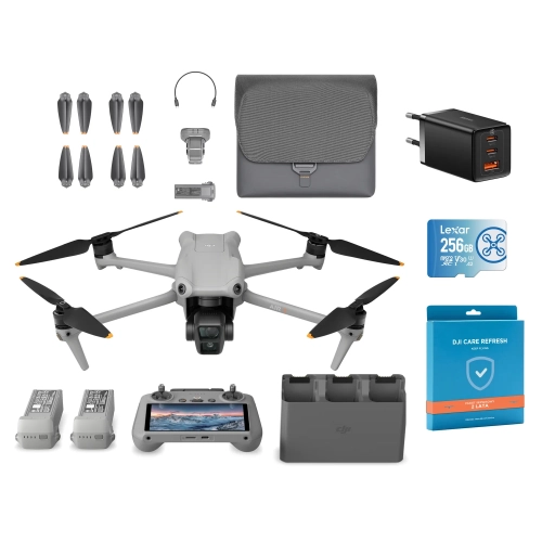Dron DJI Air 3 z kontrolerem DJI RC 2 i akcesoriami zestawu Ultimate Combo XL