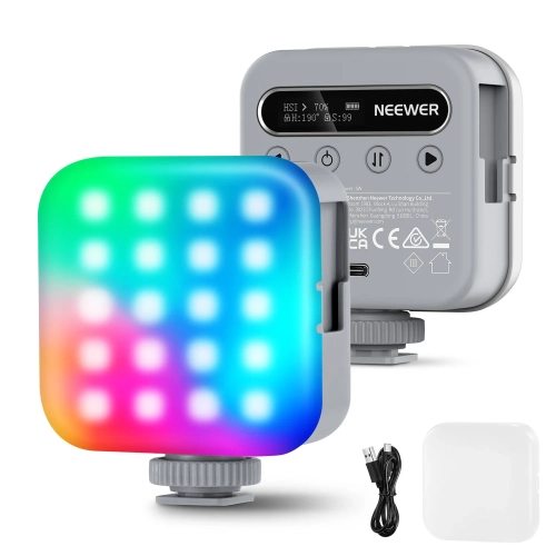 Lampka RGB NEEWER BASICS BL60C przód i tył, z kablem i dyfuzorem