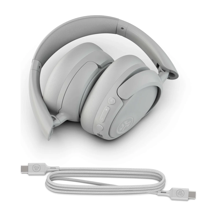 Złożone białe JLab JBuds Lux ANC z kablem USB-C