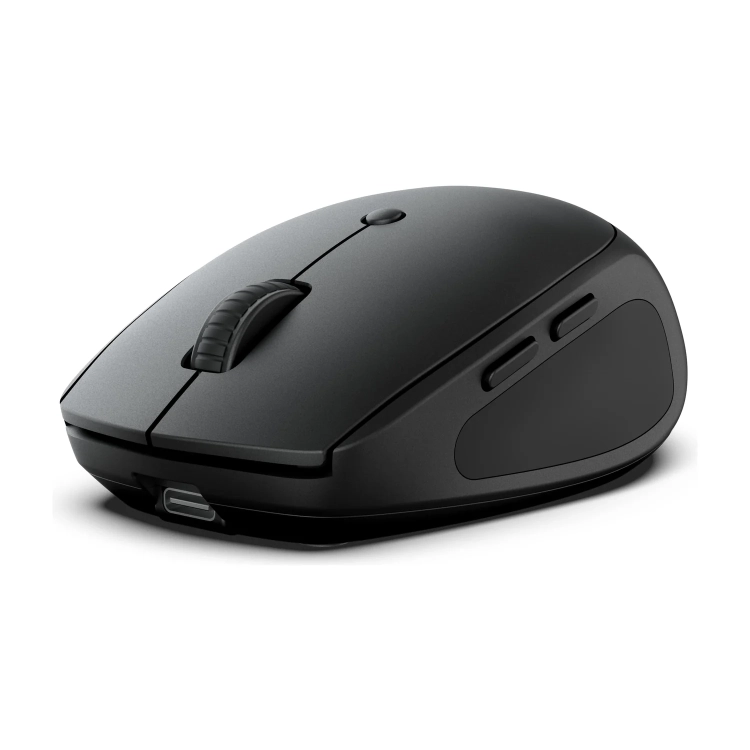 Mysz JLab GO Charge z boku, przyciski boczne i port USB-C
