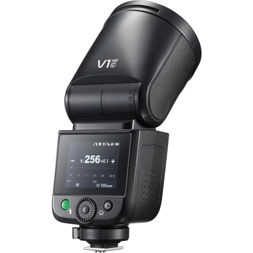 Lampa błyskowa Godox V1 mid do Canon od tyłu z dotykowym ekranem 2 cale