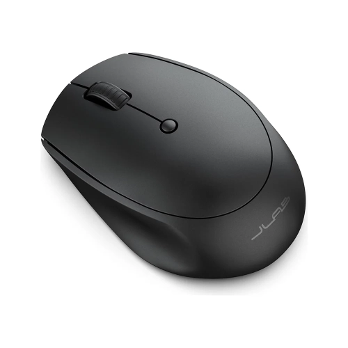 JLab GO Wireless Mouse pod kątem z logo JLab