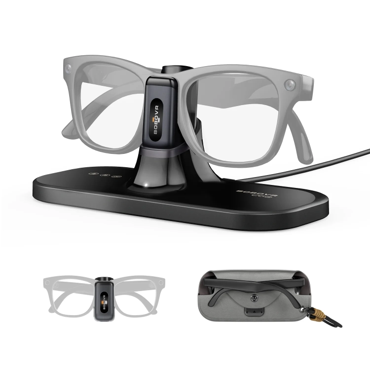 Stacja BOBOVR CG2 z okularami Ray-Ban Meta, klipsem baterii i etui