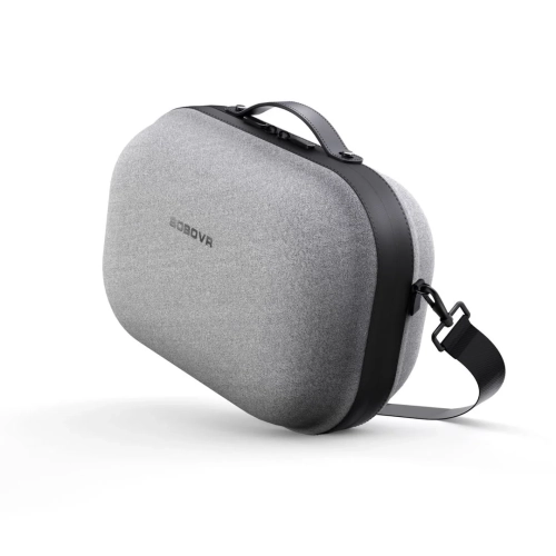 Szare twarde etui BOBOVR C3 na gogle Meta Quest 3 z paskiem na ramię