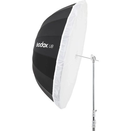 Dyfuzor Godox DPU-130T na parasolce parabolicznej z boku