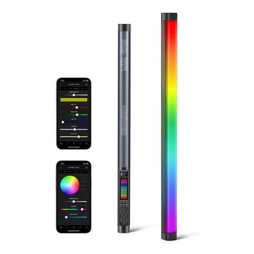 Tuba NEEWER TL60 RGB z przodu i z tyłu, z aplikacją w telefonie