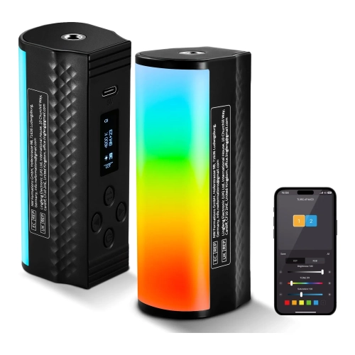 Lampka NEEWER TL98C z przodu i z tyłu, z aplikacją w telefonie