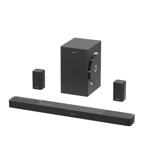 Soundbar Ultimea Skywave F40 Boom z subwooferem i dwoma małymi głośnikami tylnymi