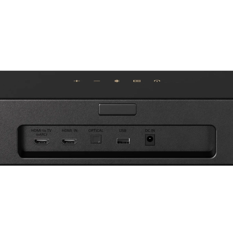Złącza soundbara Ultimea Skywave X40: dwa HDMI, optyczne, USB i zasilanie