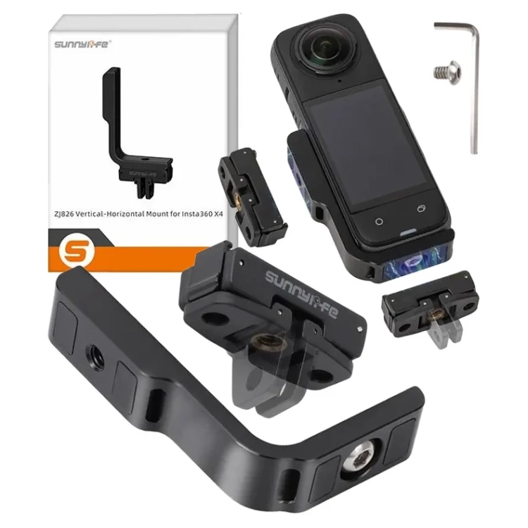 Magnetyczne mocowanie Sunnylife z kamerą Insta360 X4 / X5 i elementami zestawu