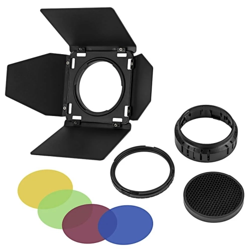 Zestaw Godox BD-10: wrota, adapter, grid, dyfuzor i filtry