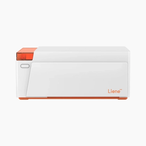 Biało-pomarańczowa drukarka Liene Amber M110 od przodu