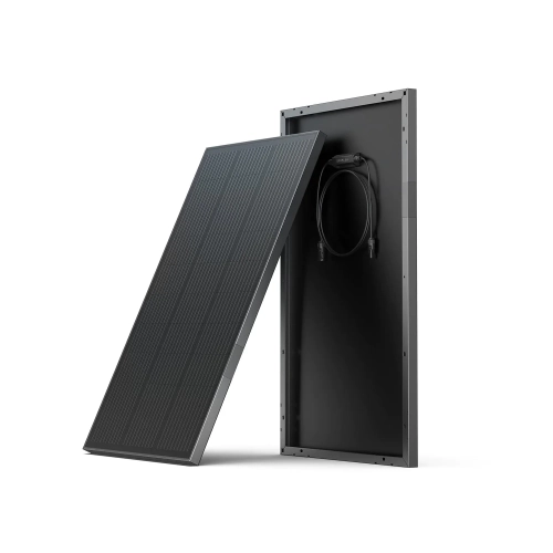 Sztywne panele fotowoltaiczne EcoFlow 100 W na podpórkach
