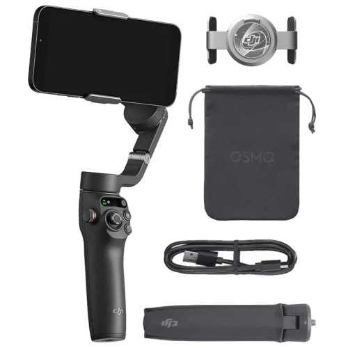 Gimbal DJI Osmo Mobile 6 z telefonem, statywem, uchwytem i etui