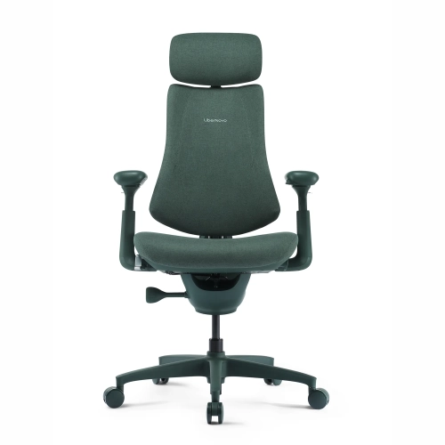 Zielone krzesło ergonomiczne LiberNovo Omni od przodu