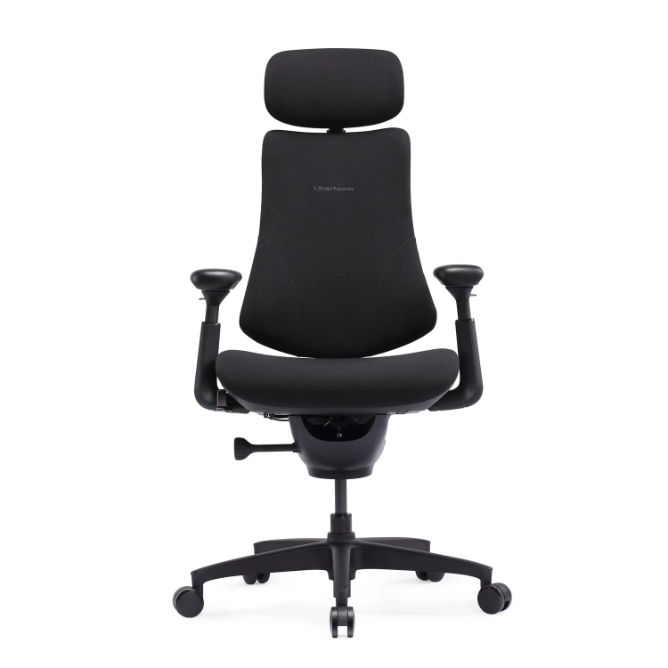 Czarne krzesło ergonomiczne LiberNovo Omni SE od przodu