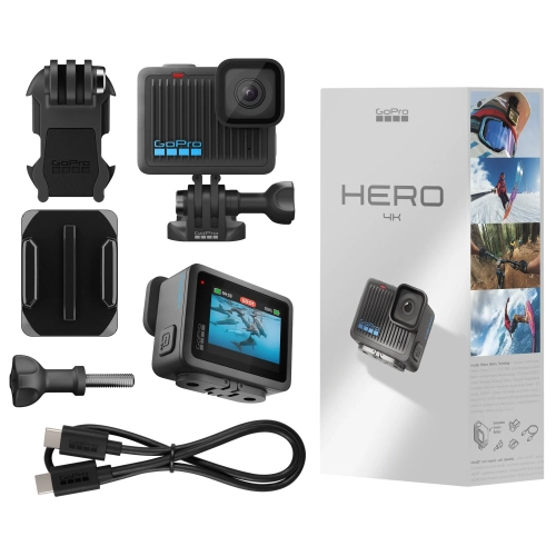Kamera GoPro HERO 4K z pudełkiem i akcesoriami zestawu