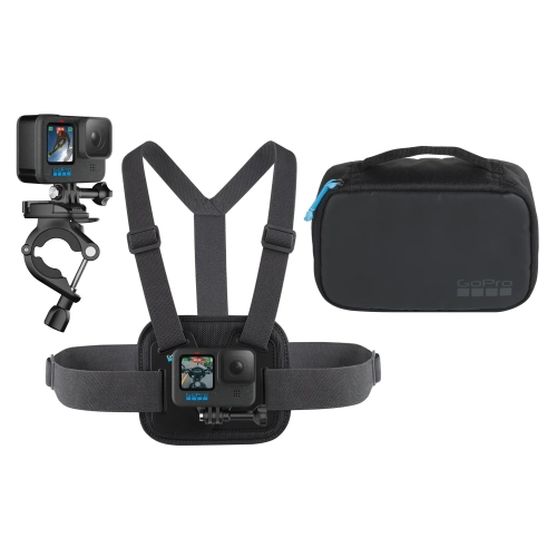 Zestaw GoPro Sports Kit: szelki, uchwyt na kierownicę i etui z kamerą GoPro