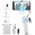 Biały gimbal do telefonu Hohem iSteady V3 z pilotem, lampką i akcesoriami