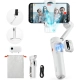 Biały gimbal do telefonu Hohem iSteady V3 z pilotem, lampką i akcesoriami