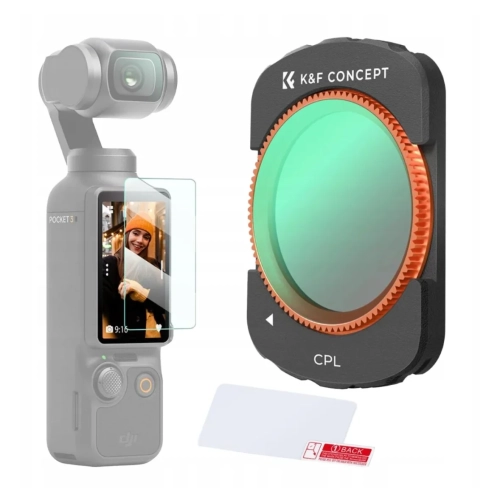 Filtr polaryzacyjny CPL K&F Concept ze szkłem ochronnym do DJI Osmo Pocket 3